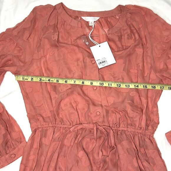 LC Lauren Conrad Ceramic Rose Button-Front Short Dress Size Small - Picture 7 of 8